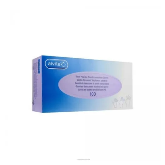Handschuhe | Alvita Guantes de Examen de Vinilo Sin Polvo TS 100uds