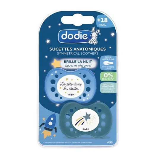 Zubehör | Dodie Anatomischer Schnuller Junge Stern +18M 2uts