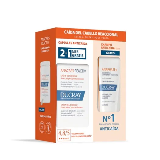 Nahrungsergänzungsmittel Für Die Schönheit | Ducray Anacaps Reactive 90caps + Anaphase+ Champú Anticaíd 100ml