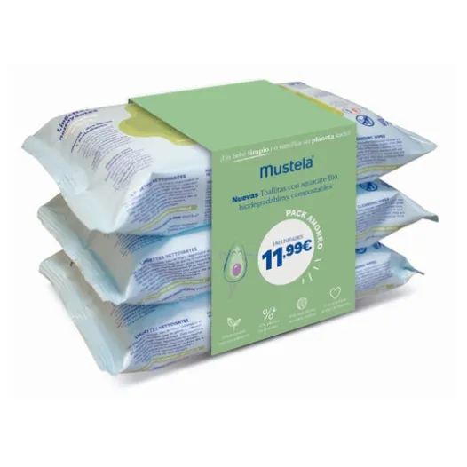 Babypflege | Mustela Toallitas Limpiadoras Aguacate Bio 3x60uds