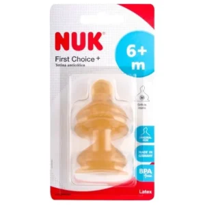 Babynahrung | Nuk Latex Zitze weithalsig T2 Öffnung M 2 Stück