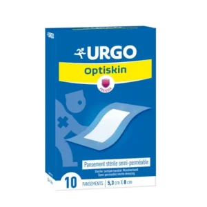 Hausapotheke | URGO Optiskin Strrile Semi Permissible Adhesive Dressing 5,3X8 cm Box mit 10 Verbänden