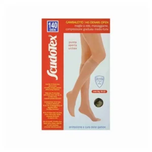 Strumpfhose Kurz | Scudotex 140 Calcetín Open Toe 4 Negro 1 Par