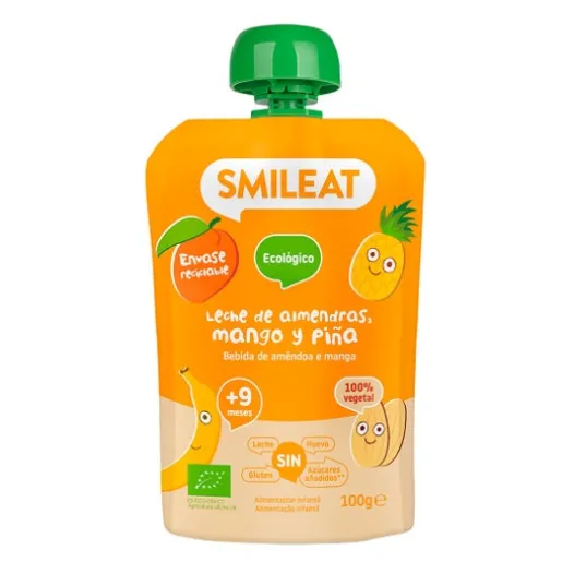 Ökologische Ernährung | Smileat Pouch Almendra Mango y Piña Eco 100g