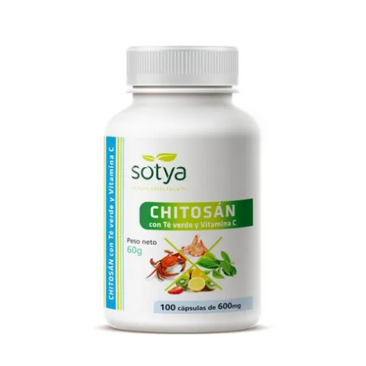 Abnehmen | Sotya Chitosán + Grüner Tee + Vitamin C 600mg 100 Kapseln