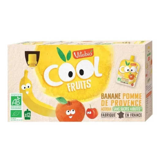 Ökologische Ernährung | Vitabio Kompott Cool Fruits Apfel Banane 12x90g